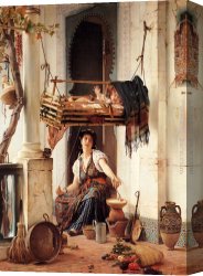 Guillaume Canvas Paintings - An Algerian Mother And Child by Guillaume Charles Brun