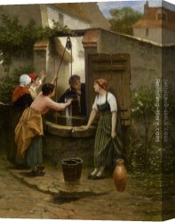 Guillaume Canvas Paintings - By The Well by Guillaume Seignac