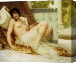 Guillaume Canvas Paintings - L'Odalisque Aux Colombes by Guillaume Seignac