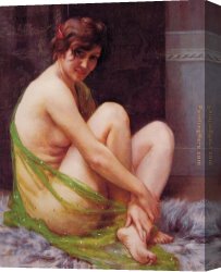 Guillaume Canvas Paintings - La Paresseuse by Guillaume Seignac