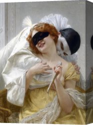 Guillaume Canvas Paintings - Pierrot's Embrace by Guillaume Seignac