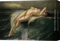 Guillaume Canvas Paintings - Riding the Crest of a Wave by Guillaume Seignac