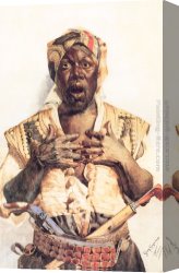 Arabs I Cemetery Canvas Paintings - The Startled Arab by Guiseppe Signorini