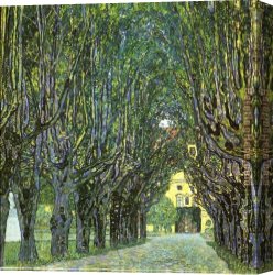 Park of Rose Canvas Paintings - Avenue of Schloss Kammer Park by Gustav Klimt