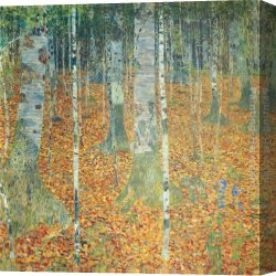 Tropical Forest with Monkeys Canvas Paintings - Birch Forest by Gustav Klimt