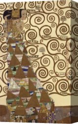 Gustav Bauernfeind Canvas Paintings - Expectation (gold foil) by Gustav Klimt