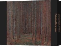 Tropical Forest with Monkeys Canvas Paintings - Fir Forest by Gustav Klimt