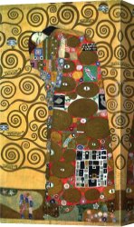 Farewell Kiss Canvas Paintings - Fulfillment,One of the Kiss Panels by Gustav Klimt