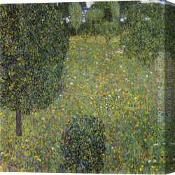Summer Landscape Aka Woman with a Parasol in a Garden Canvas Paintings - Garden Landscape by Gustav Klimt