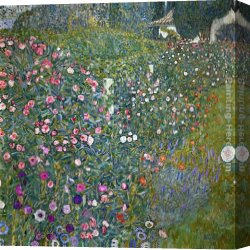 Summer Landscape Aka Woman with a Parasol in a Garden Canvas Paintings - Italian Garden Landscape by Gustav Klimt