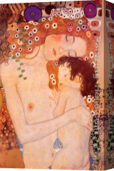The Foster Mother Canvas Paintings - Mother And Child ii by Gustav Klimt