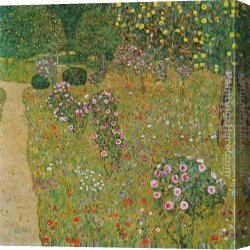 The Pear Orchard Canvas Paintings - Orchard with Roses by Gustav Klimt
