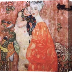 Friends Canvas Paintings - The Friends by Gustav Klimt