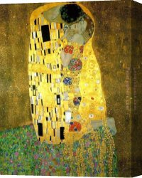 Romance Canvas Paintings - The Kiss (Le Baiser _ Il Baccio) by Gustav Klimt