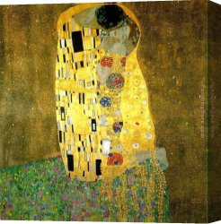 Romance Canvas Paintings - The Kiss by Gustav Klimt