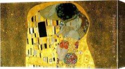 Farewell Kiss Canvas Paintings - The kiss cropped by Gustav Klimt