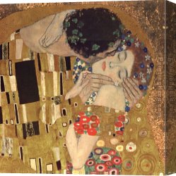 Gustav Bauernfeind Canvas Paintings - the kiss detail by Gustav Klimt