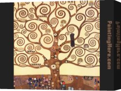 Allegory of Human Life Canvas Paintings - The Tree of Life Stoclet Frieze by Gustav Klimt
