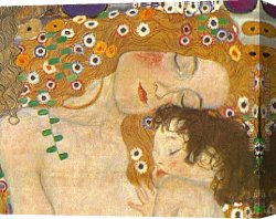 Woman with a Mirror Canvas Paintings - Three Ages of Woman - Mother and Child (Detail) by Gustav Klimt