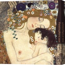 Children Canvas Paintings - Three Ages of Woman - Mother and Child (detail II) by Gustav Klimt