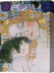 Children Canvas Paintings - Three Ages of Woman - Mother and Child (detail III) by Gustav Klimt