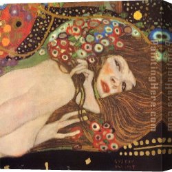 Water-mill Canvas Paintings - Water Serpents II by Gustav Klimt