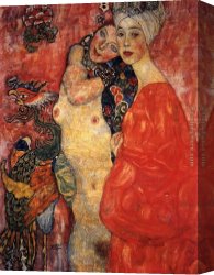 Friends Canvas Paintings - Women Friends by Gustav Klimt
