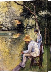 Fishing Canvas Paintings - Fishing by Gustave Caillebotte
