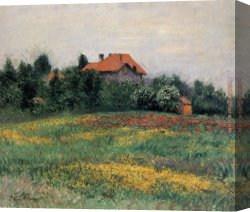 Herbert Gustave Schmalz Canvas Paintings - Norman Landscape by Gustave Caillebotte