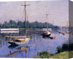 Argenteuil Canvas Paintings - The Basin at Argenteuil by Gustave Caillebotte