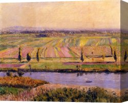Argenteuil Canvas Paintings - The Gennevilliers Plain Seen from the Slopes of Argenteuil by Gustave Caillebotte