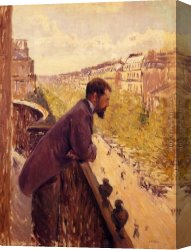 Balcony Canvas Paintings - The Man on the Balcony by Gustave Caillebotte
