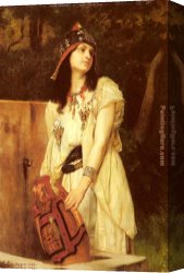 Rodolphe Canvas Paintings - A Woman with an Urn by Gustave Clarence Rodolphe Boulanger