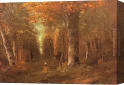 Approaching Autumn I Canvas Paintings - Forest in Autumn by Gustave Courbet