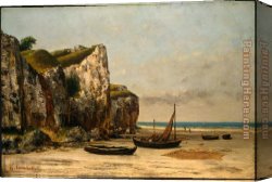 Herbert Gustave Schmalz Canvas Paintings - Plage de Normandie by Gustave Courbet