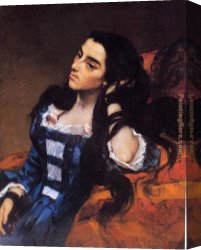 Spanish Canvas Paintings - Portrait of a Spanish Lady by Gustave Courbet