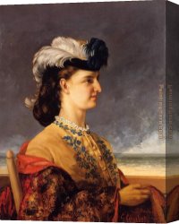 Countess Canvas Paintings - Portrait of Countess Karoly by Gustave Courbet