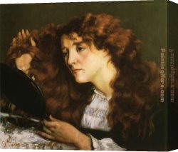 Portrait of a Woman Canvas Paintings - Portrait of Jo the Beautiful Irish Woman by Gustave Courbet