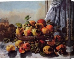 Tunas Still Life with Prickly Pear Fruit Canvas Paintings - Still Life Fruit by Gustave Courbet