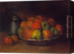 Still Life with Apples And Pomegranate Canvas Paintings - Still Life with Apples and Pomegranate by Gustave Courbet