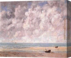 Calm Canvas Paintings - The Calm Sea by Gustave Courbet