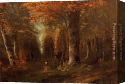 Forest in Autumn Canvas Paintings - The Forest in Autumn by Gustave Courbet