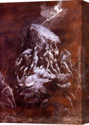 Rapto De Europa 02 Canvas Paintings - La Chute Des Titans by Gustave Dore