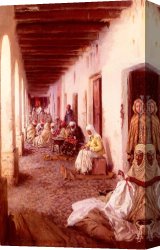 Gustavo Canvas Paintings - A Street In Biskra, Algeria by Gustavo Simoni