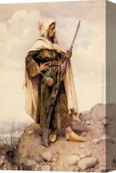 A Rank Soldier of The 7th Hussar Regiment Canvas Paintings - An Arab Soldier by Gustavo Simoni