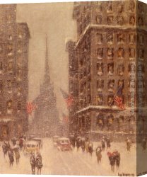 Wall) Canvas Paintings - Trinity Church, Wall Street by Guy Carleton Wiggins