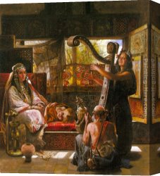 Musical Instruments Canvas Paintings - A Musical Afternoon by Gyula Tornai