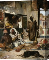 Arms Canvas Paintings - An Arms Merchant in Tangiers by Gyula Tornai