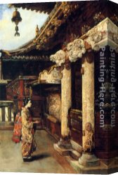 Tornai Canvas Paintings - At the Shrine by Gyula Tornai