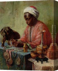 Tornai Canvas Paintings - The Jewelry Maker by Gyula Tornai